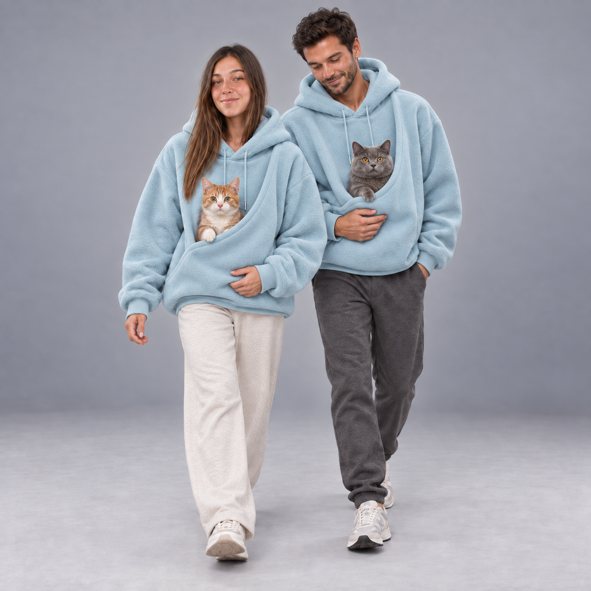 Teddy Pouch Cat Hoodie