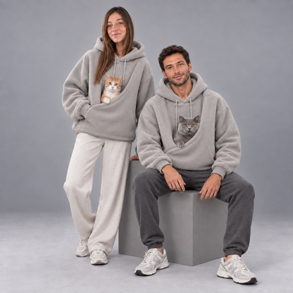 Teddy Pouch Cat Hoodie